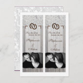 Save the Date Book Mark Favors Hoefijzers Wood Aankondigingskaart (Voorkant / Achterkant)