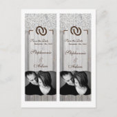 Save the Date Book Mark Favors Hoefijzers Wood Aankondigingskaart (Voorkant)