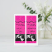 Save the Date Book Mark Favors Hot Pink Blauw Dama Aankondigingskaart (Staand voorkant)