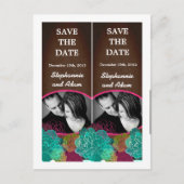 Save the Date Book Mark Favors Neon Spring Floral Aankondigingskaart (Voorkant)
