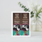 Save the Date Book Mark Favors Neon Spring Floral Aankondigingskaart (Staand voorkant)