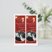Save the Date Book Mark geeft de voorkeur aan rode Aankondigingskaart (Staand voorkant)