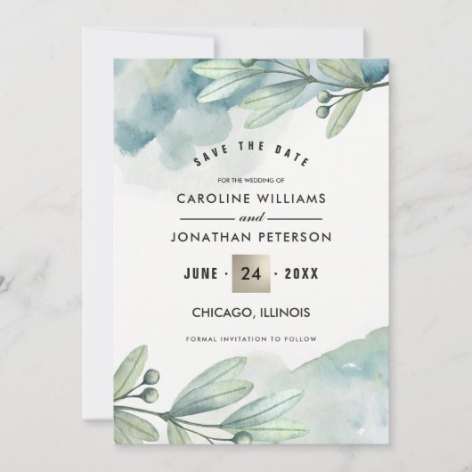 Save the date. Botanische aankondiging (Voorkant)