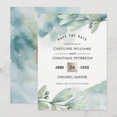 Save the date. Botanische aankondiging (Voorkant / Achterkant)