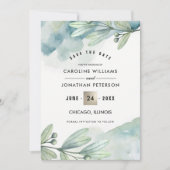 Save the date. Botanische bruiloft aangepaste foto Date (Voorkant)