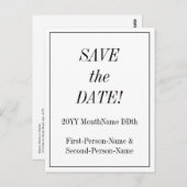 "SAVE THE DATE!" Briefkaart (Voorkant / Achterkant)