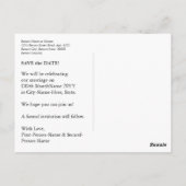 "SAVE THE DATE!" Briefkaart (Achterkant)