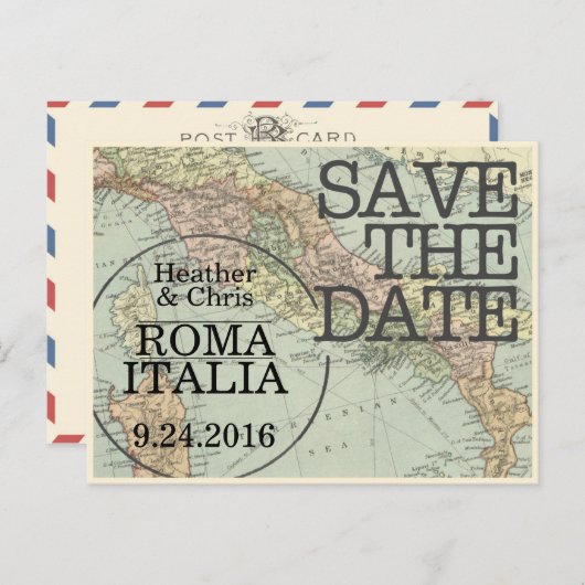 Save the Date Briefkaart (Voorkant / Achterkant)