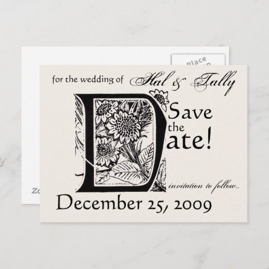  Save the Date Briefkaart (Voorkant / Achterkant)