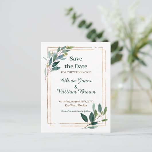 Save the date briefkaart (Staand voorkant)