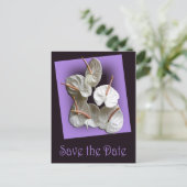 Save the Date briefkaart 2 - Witte Anthuriums (Staand voorkant)