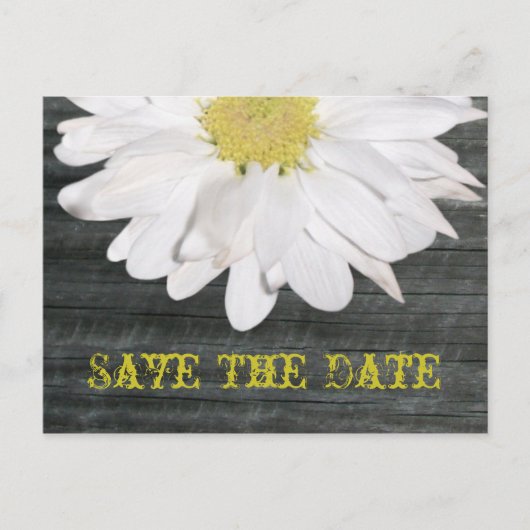 Save The Date Briefkaart - Daisy & Barnwood (Voorkant)