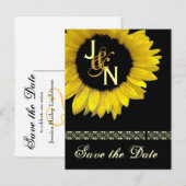 Save the Date Briefkaart - Gele Zonnebloem (Voorkant / Achterkant)