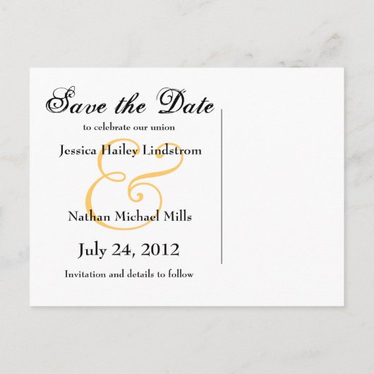 Save the Date Briefkaart - Gele Zonnebloem (Achterkant)