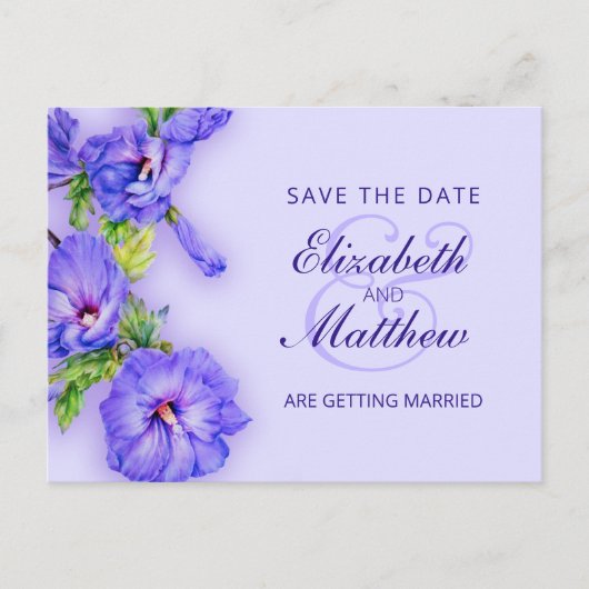 Save the Date Briefkaart geverfde hibiscus (Voorkant)