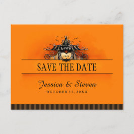 Save the Date Briefkaart - Halloween Liefde