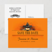 Save the Date Briefkaart - Halloween Liefde (Voorkant / Achterkant)