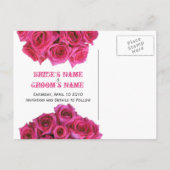 Save The Date Briefkaart - Hete Roze Rozen & Barnw (Achterkant)