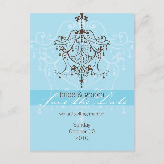 SAVE THE DATE BRIEFKAART:: kroonluchter Briefkaart (Voorkant)