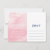 SAVE THE DATE BRIEFKAART moderne marine roze water (Achterkant)
