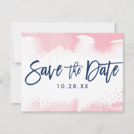 SAVE THE DATE BRIEFKAART moderne marine roze water
