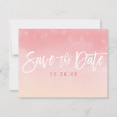 SAVE THE DATE BRIEFKAART ombre koraal waterverf (Voorkant)