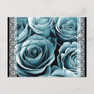 Save the Date Briefkaart PASTEL BLUE Rozen
