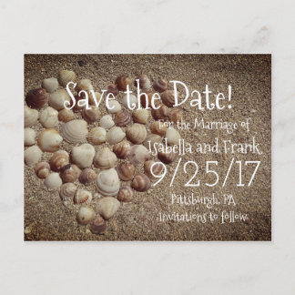 Save The Date Briefkaart - Strand / Zeeschelpen