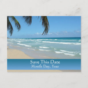 Save the Date Briefkaart voor Beach Wedding