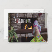 Save The Date Briefkaart voor Pajama partij (Voorkant / Achterkant)