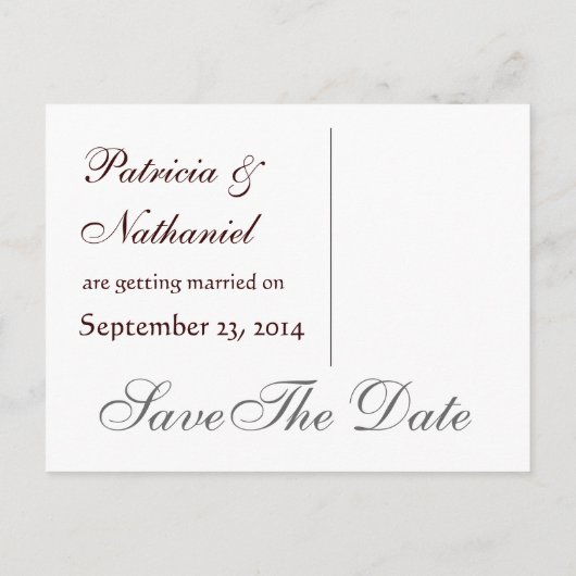 Save the Date Briefkaart Zebra Zwart Wit (Achterkant)