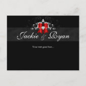 Save the Date Briefkaart Zwart Wit Xmas Bow (Achterkant)