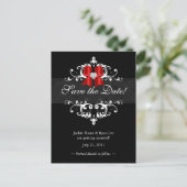 Save the Date Briefkaart Zwart Wit Xmas Bow (Staand voorkant)