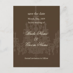Save the Date briefkaarten, kroonluchter Aankondigingskaart