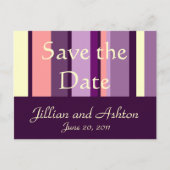 Save the Date Briefkaarten Roze Paarse Patroon (Voorkant)