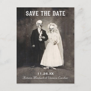 Save the Date Briefkaarten ( Skeleton Paar)