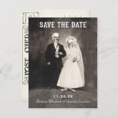 Save the Date Briefkaarten ( Skeleton Paar) (Voorkant / Achterkant)