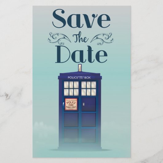 Save the Date Britse Politie Box Briefpapier (Voorkant)