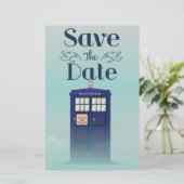 Save the Date Britse Politie Box Briefpapier (Staand voorkant)