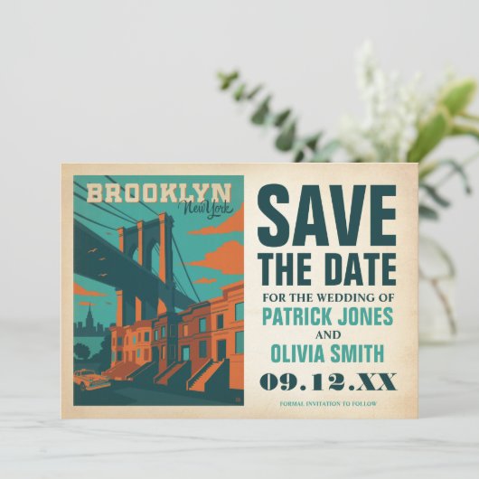 Save the date | Brooklyn, NY (Staand voorkant)