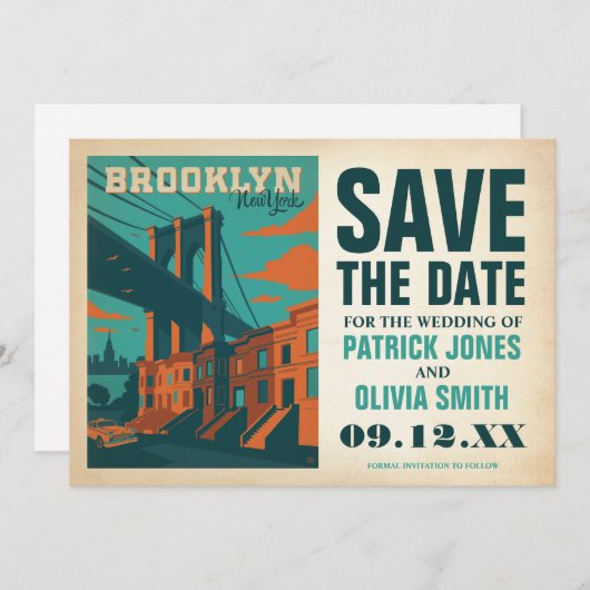 Save the date | Brooklyn, NY (Voorkant / Achterkant)