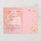 Save the Date, bruidstaart Aankondigingskaart (Achterkant)