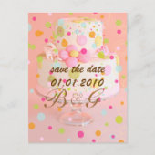 Save the Date, bruidstaart Aankondigingskaart (Voorkant)