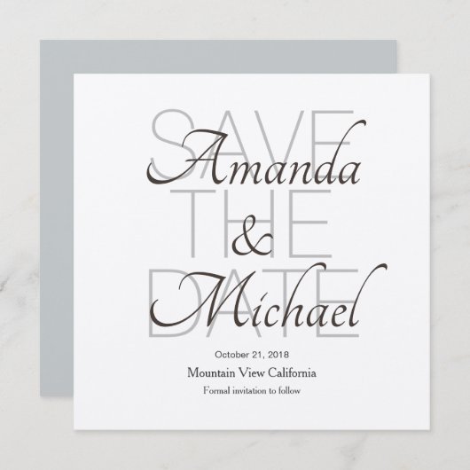 Save the Date Bruiloft Champagne Modern Minimalist (Voorkant / Achterkant)