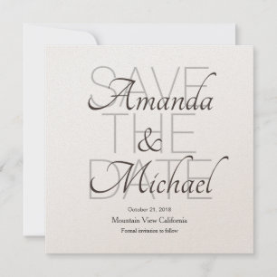 Save the Date Bruiloft Champagne Modern Minimalist