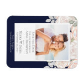 Save the Date Bruiloft Elegant Modern Navyblauw Magneet (Horizontaal)