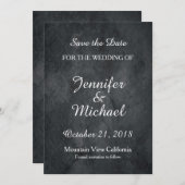 Save the Date Bruiloft Handschrift Grijs Klassiek (Voorkant / Achterkant)