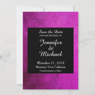 Save the Date Bruiloft Handschrift Zwart Roze
