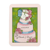 Save the Date Bruiloft Leuke Kat Taart Topper Magn Magneet (Verticaal)