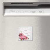 Save The Date Bruiloft  Roze Rozen Boeket Magneet (Insitu (Vaatwasser))